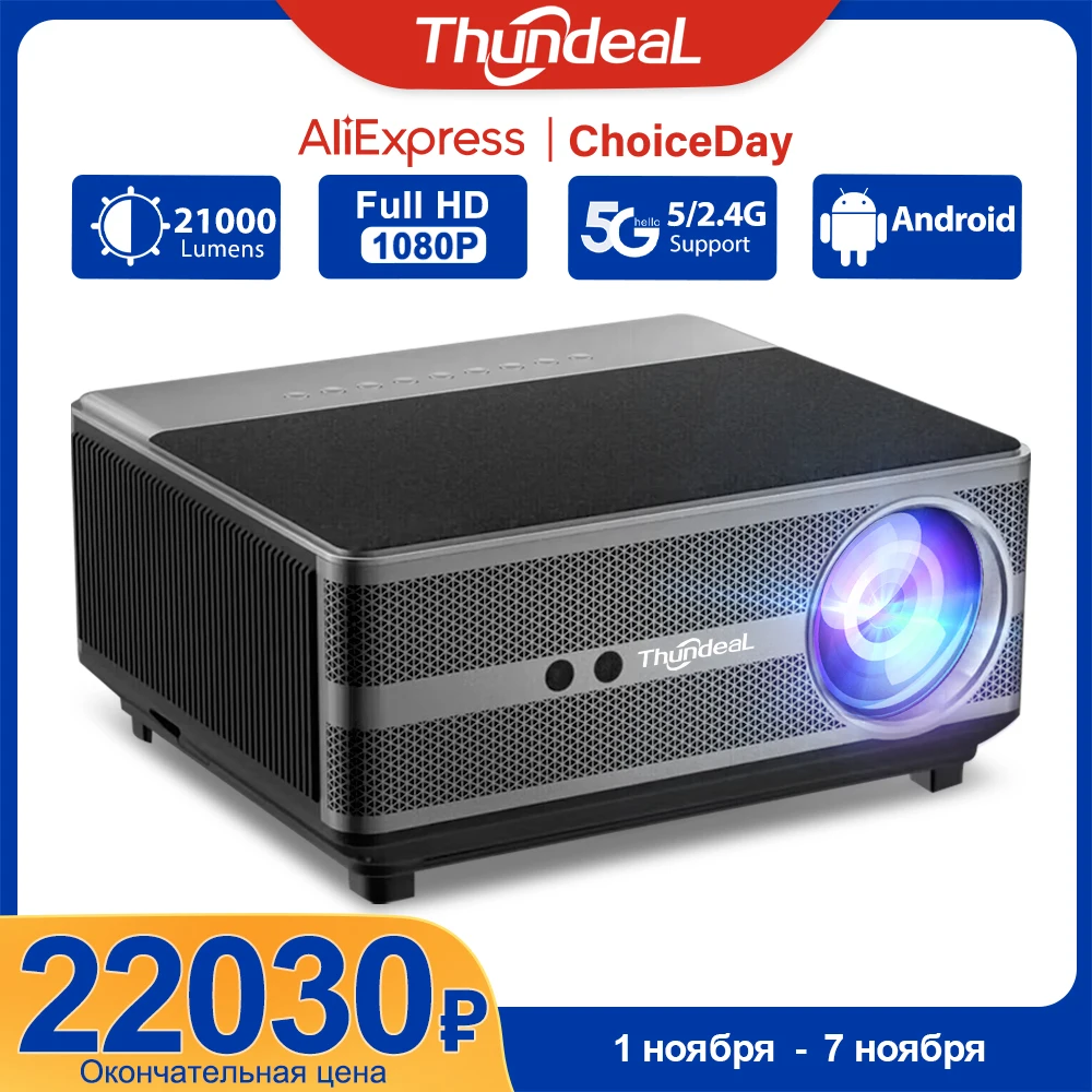 

ThundeaL 1080P Projector WiFi Full HD Projector LED 2K 4K TV Video Movie Smart Phone Home Theater TD98 Beamer Cinema Big Screen