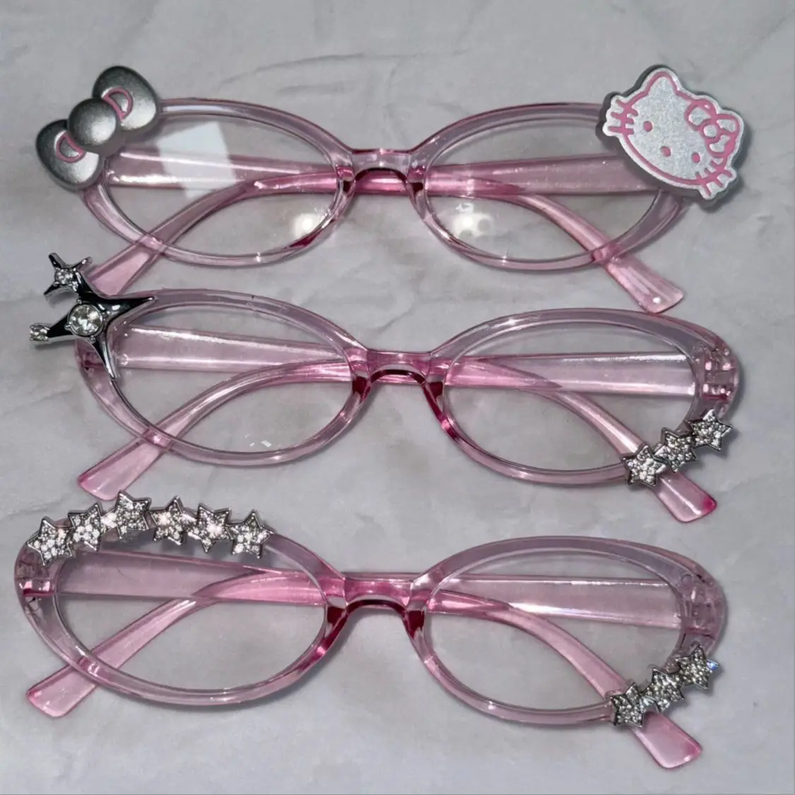 

Hello Kitty Glasses Fashion Trend Personality Take Pictures Decorative Glasses Originality Cartoon Subculture Y2k Eyeglass Frame