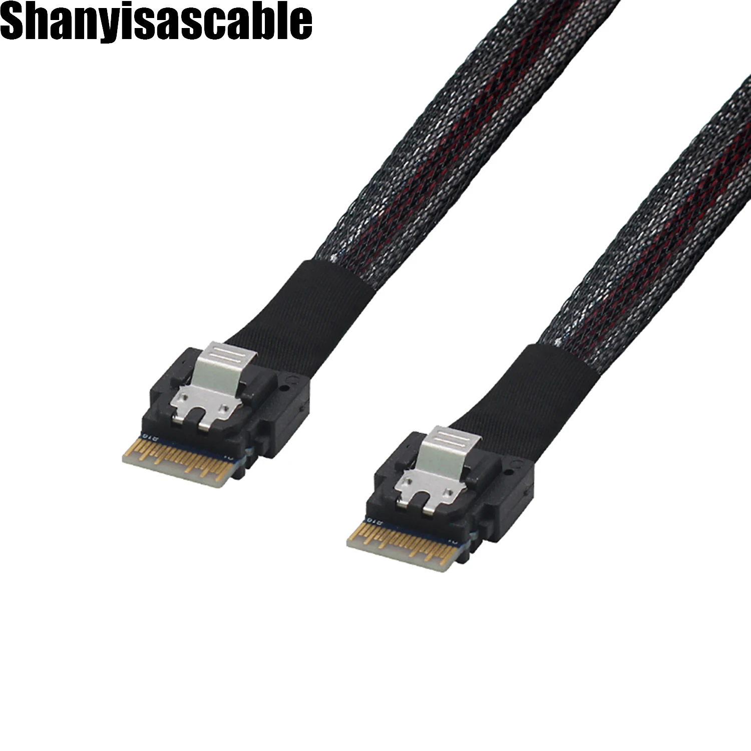 0.5M Slimline Sas 4.0 38pin SFF-8654 4i 38pin Host Om Slanke Sas 38pin Doelkabel Te SFF-8654