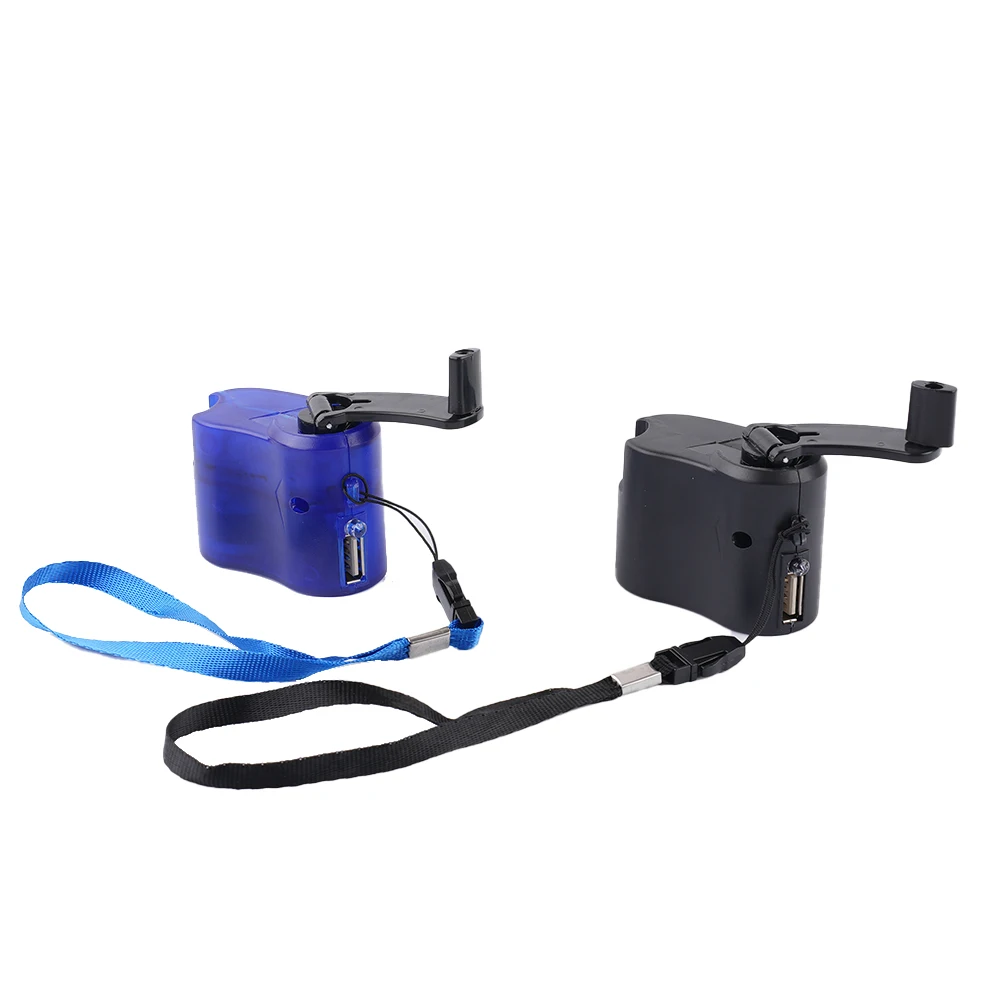 Hand Crank Phone Charger 180mm Rope Length 300MA-600MA 58*46*31mm ABS Material + Components Durable And Practical