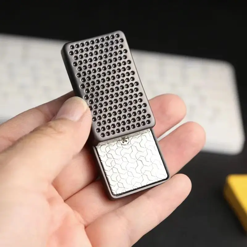 Honeycomb Magnetic Fidget Slider Metal Push-Pull Toy Stress Relief for ADHD Anxiety Autism EDC Sensory Soft Magnetic Slider Toy