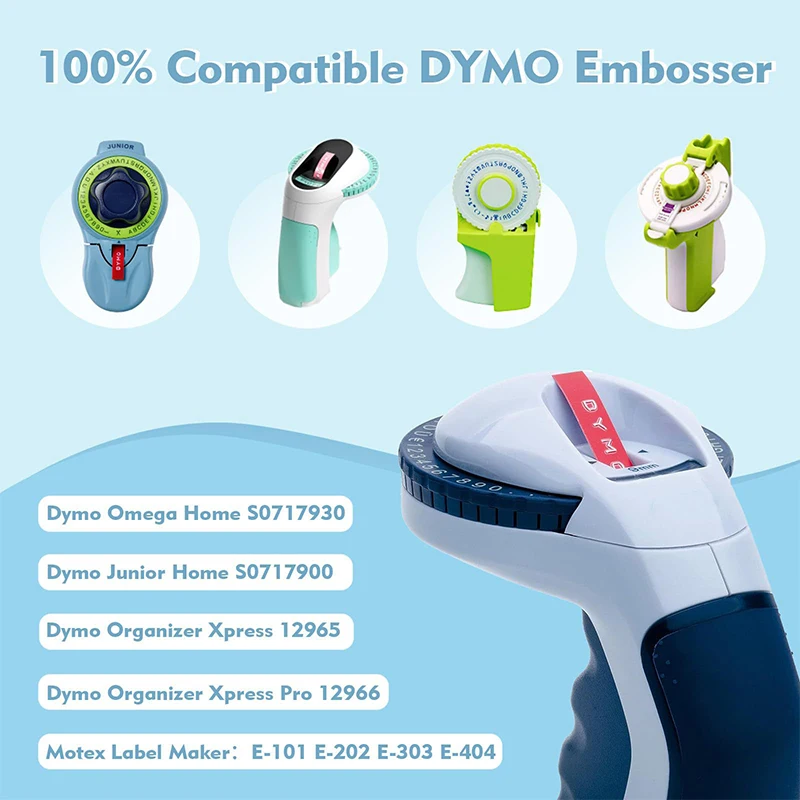 For Phomemo E975 Manual Embossing Labeling Machine Consumables 9mm Color Label Sticker 3D Concave-convex Embossed Ribbon