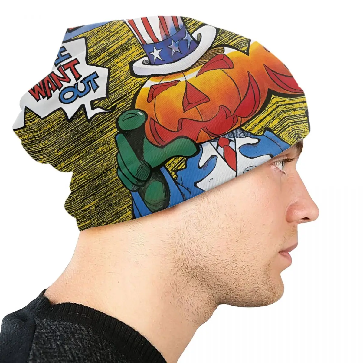 Custom Band Heavy Metal H-Helloweenes Poster Hot Skullies Beanies Caps Winter Knitting Hat Women Bonnet Hats Outdoor Ski Cap