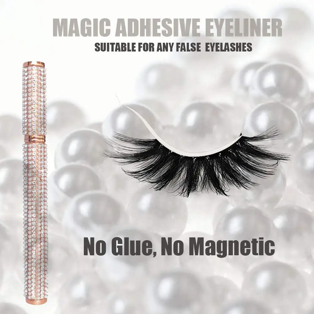 Waterproof Long-lasting Easy to use Self-adhesive Eyeliner Colorful Adhsive Liner 2 in 1 Eye Liner Magic Lash Glue Eyeliner Pen