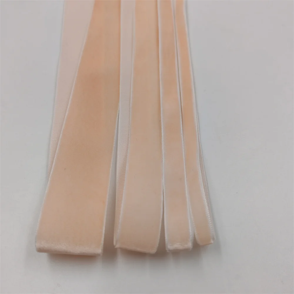 6-25mm 5-300yards Light Pink Single Face Velvet Ribbon Party Decoration Handmade Gift Wrapping Hair Bowknot DIY Christmas