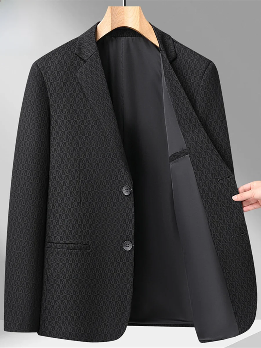 

Men's Slim Fit Thin Spring Autumn New Sle Korean Version Casual Busin Outerwear Large Size Soft Anti-Wrinkle