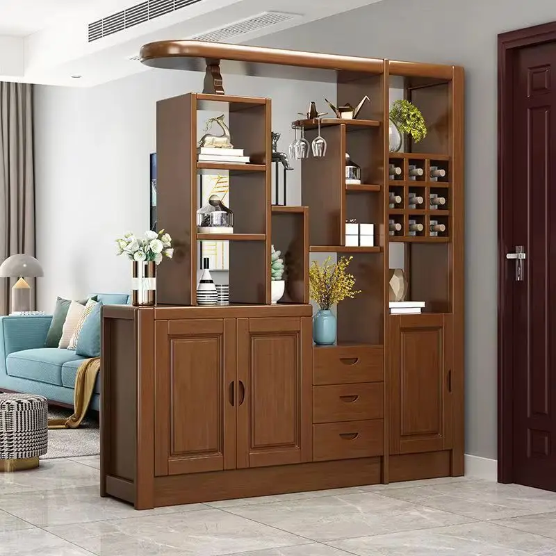 Solid wood partition cabinet Chinese entry wine cabinet, entrance cabinet, foyer cabinet, storage screen