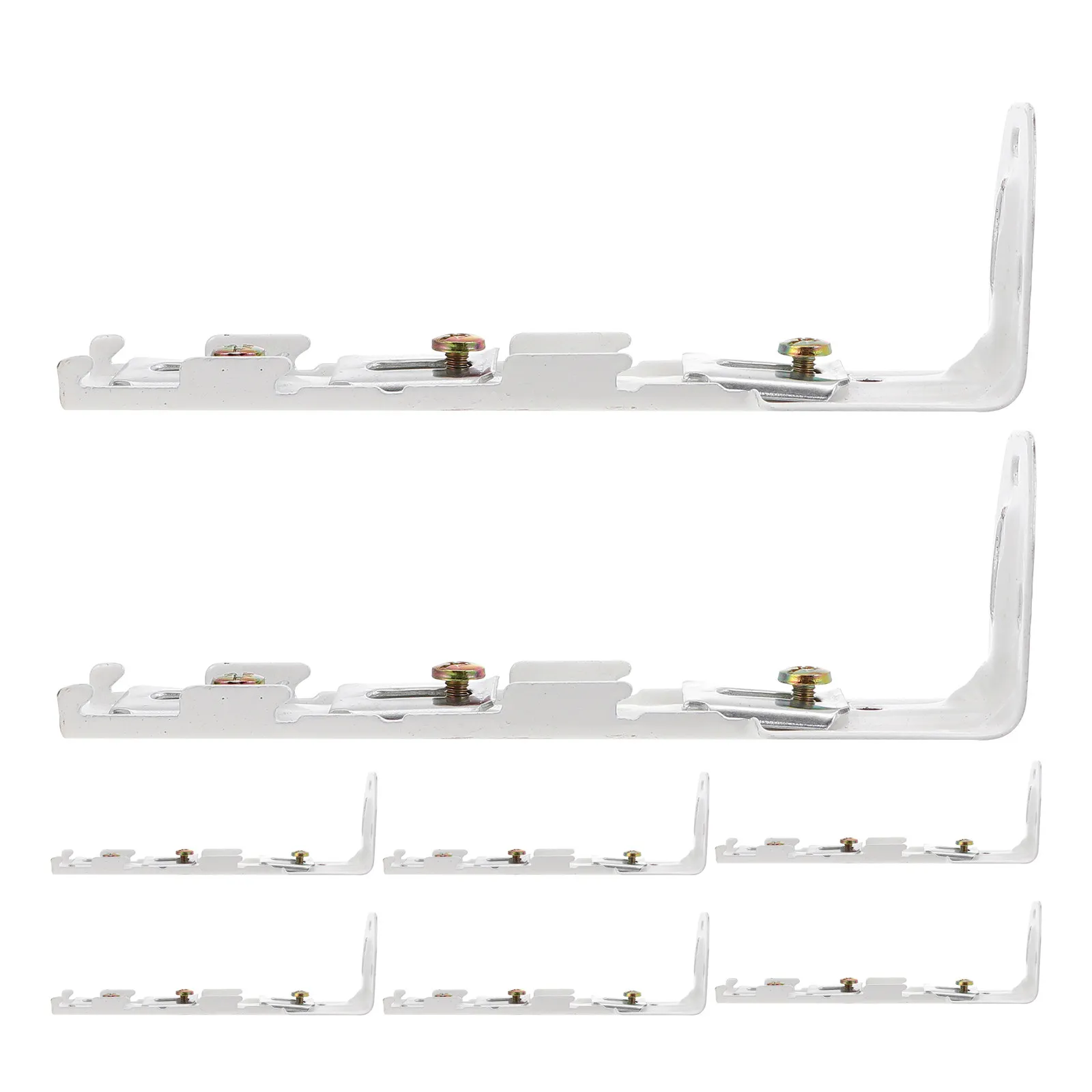 8Pcs Curtain Track Brackets Ceiling Mount Triple Slot Metal Curtain Rail Support Bedroom Living Room Office Window Treatment
