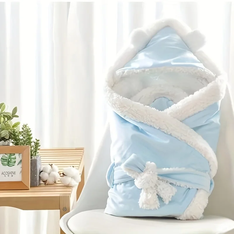 Warm Velvet Fleece Baby Blanket Swaddling Newborn Soft Fleece Blanket Solid Bedding Set Cotton Quilt Swaddle Wrap