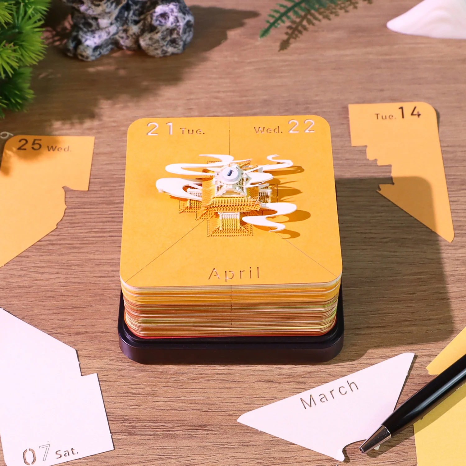 

3D Memo Pad Custom Calendar Mountain Building Sticky Note Paper Carving Notepad School Stationery Item Birthday Gift for Kids