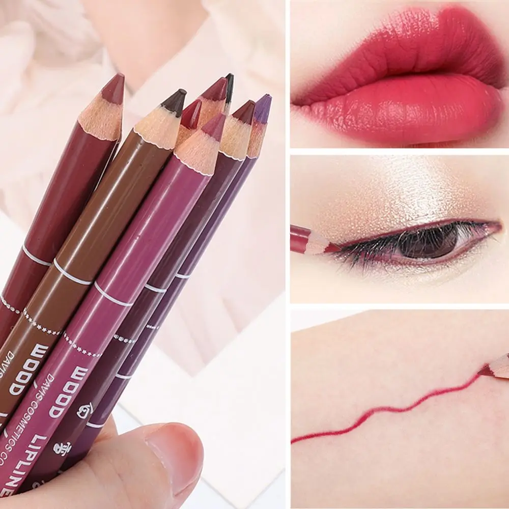 1PC ไม้ Lady Charming Long Lasting Lip liner ปากกาเครื่องสําอางค์แต่งหน้าอายไลเนอร์ดินสอ