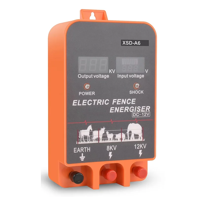 

ABJY-10KM Electric Fence Energizer With LCD Display 2.5 Joule 12V Energizer Controller For Farm Livestock US Plug