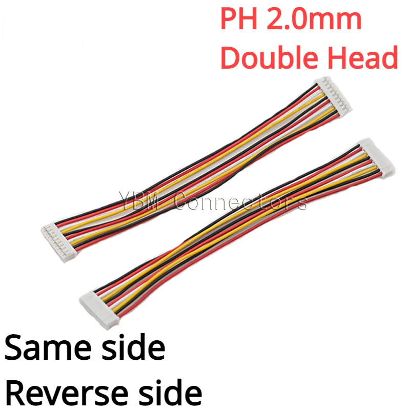 

10Pcs/lot PH2.0 Electronic Wire PH 2.0mm Double Head Terminal Wire 10cm/20cm/30cm Cable 26awg Same side / Reverse side Connector