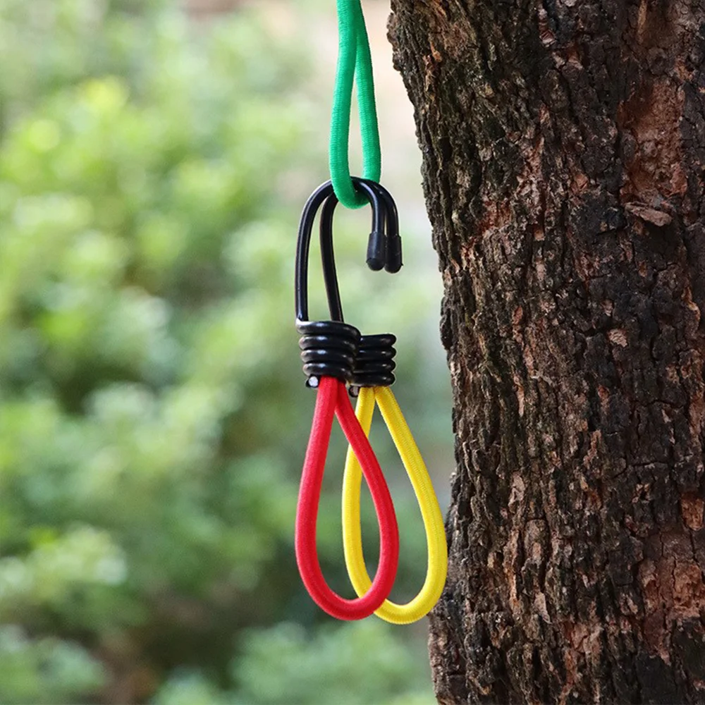 Outdoor camping tent elastic rope buckle 15cm fixed binding strap elastic rope hook camping canopy accessories