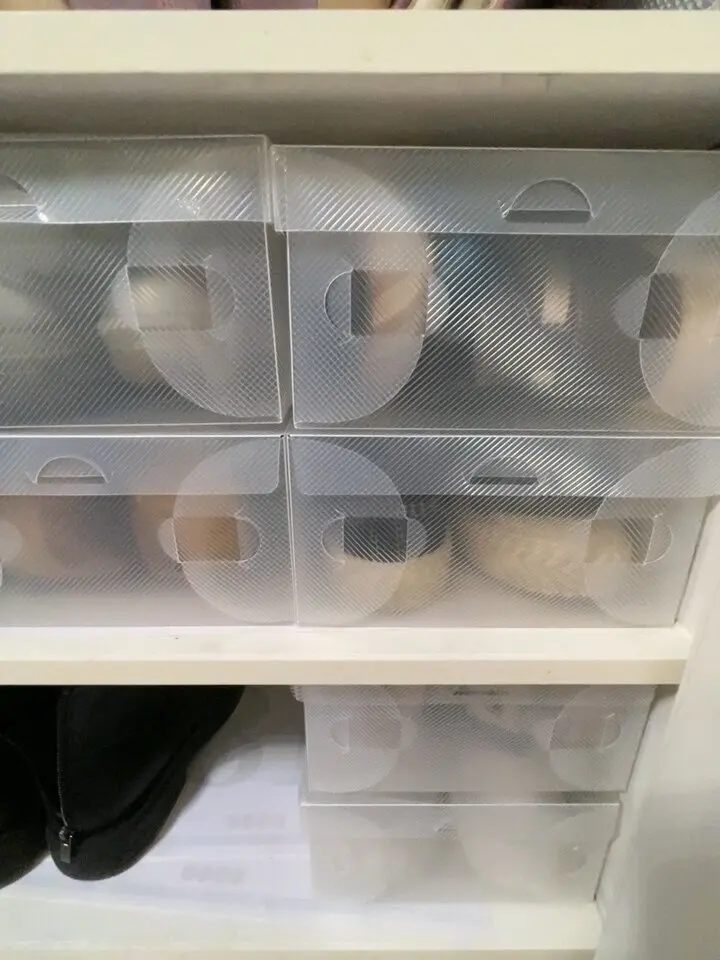 Foldable Thick Transparent Shoe Box Drawer Type Plastic Storage Box Single for Dormitory