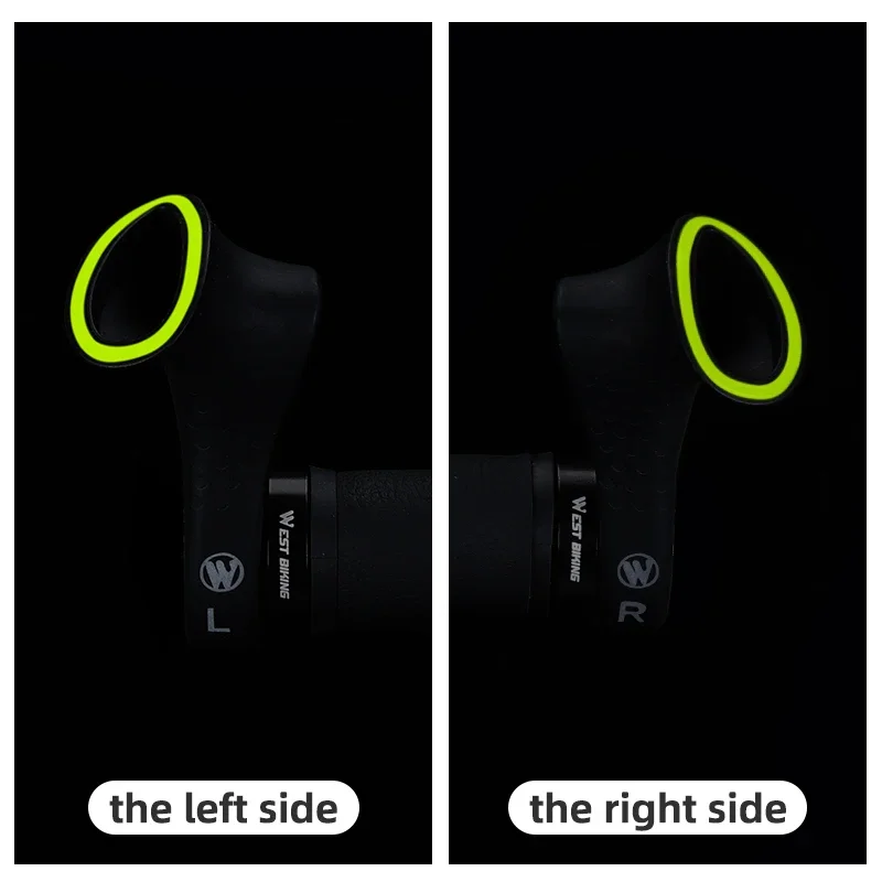 WEST BIKING MTB Bicycle Handlebar Ends Ergonomic Mountain Inner Bike Bar 22.2mm Nylon Reflective Handlebar Bicycle Accessories