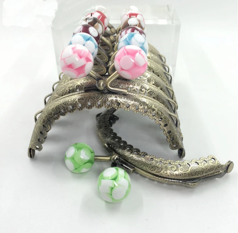 30pcs/20pcs/10pcs 8.5CM Candy head Bag Kiss Clasp silver semicircle Metal Coining Pattern Purse Frame DIY Bag Sewing Accessories