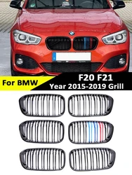 앞 범퍼 키드니 레이싱 그릴, 광택 블랙 리프팅 그릴 액세서리, BMW 1 시리즈 F20 F21 LCI 2015-2019 인서트 그릴