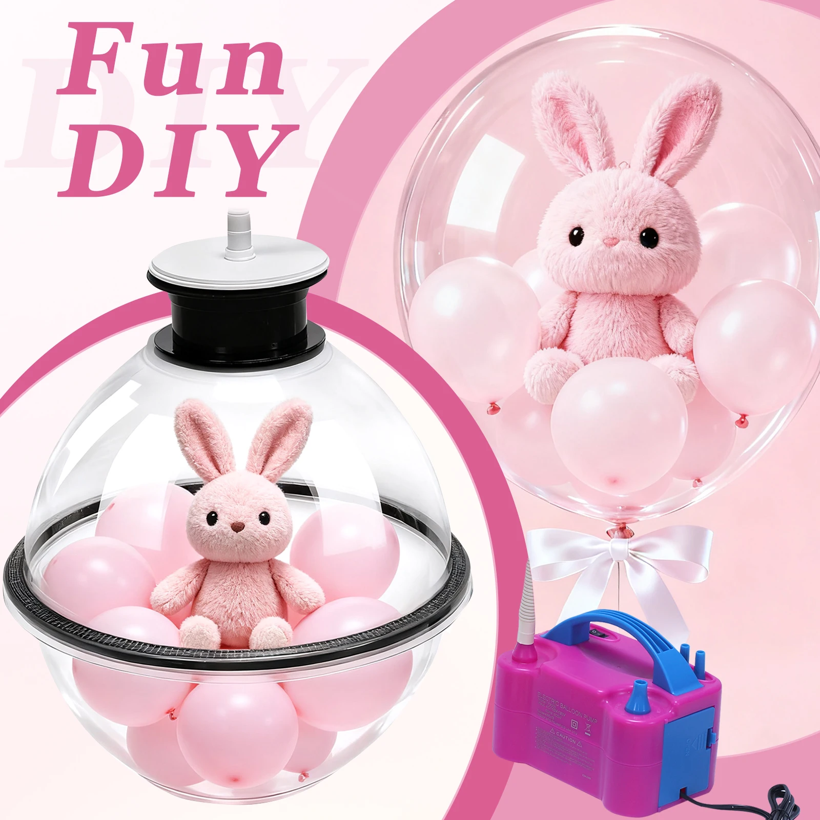 Confezionatrice regalo con pompa ad aria espansore Kit di riempimento palloncini Espansore palloncino per regali Decorazione Festa di nozze Natale