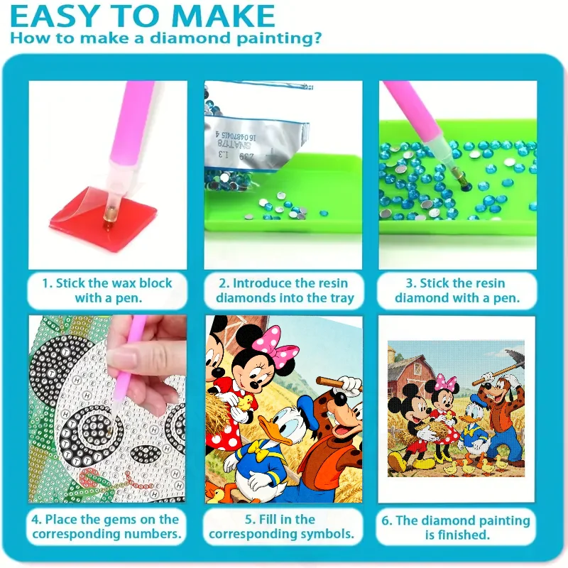 5D DIY Полный дрель Алмазная картина Комплект с Микки Маусом, Минни Маусом, Дональдом Даком и Гуфи в очаровательной фермерской урожай S