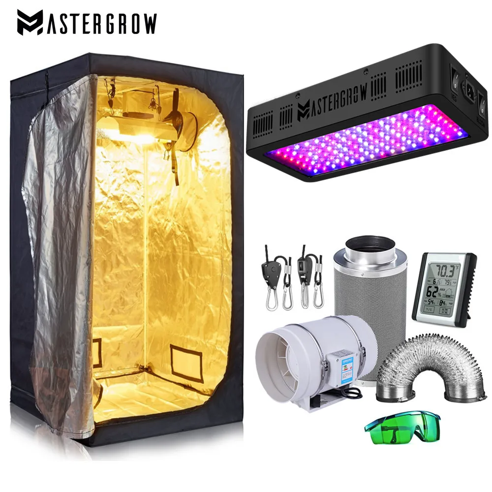 Grow Tent Complete Kit 600W LED Grow Light+growbox+Filter Exhaust Kit+Hydroponics Indoor Plants Growing System Accessories