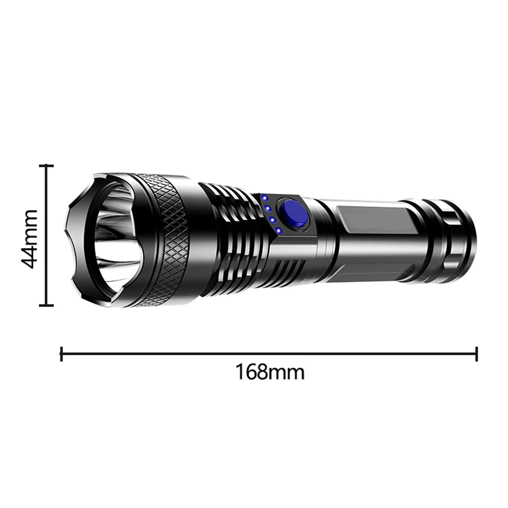 Linterna LED ultrabrillante con carga USB, linterna impermeable para acampar, 3 engranajes, 250LM, 500mAh, para exteriores