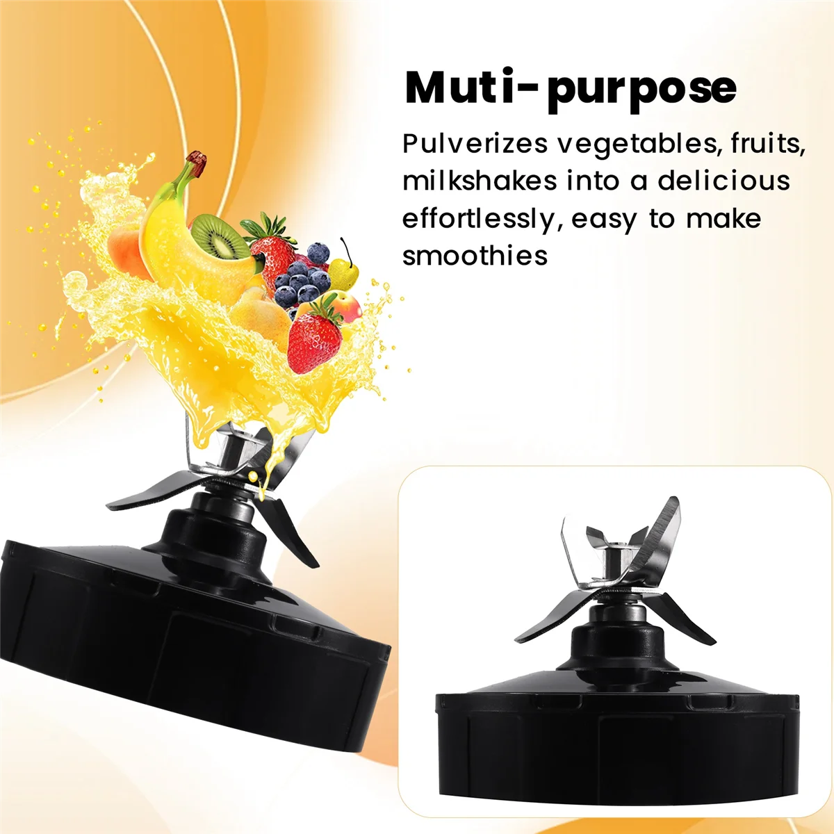 Mixer vervangende onderdelen Blade Blender onderdelen Fornutri 7 vinnen extractorbladen vervanging geschikt voor Auto Iq Bl480 488W -Sturdyeasy