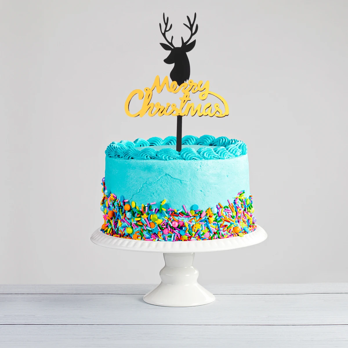 

5Pcs Acrylic Deer Shape Cake Picks Christmas Cake Toppers Party Decorations Baking Dessert Inserts Baking Insert Cards