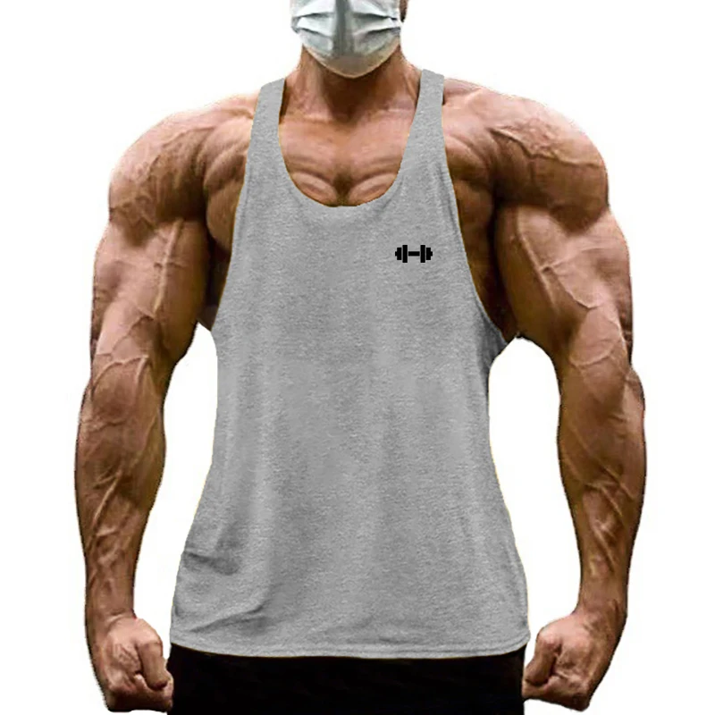 Gym Bodybuilding Stringer Y-back Tank Tops Mens Fitness Sleeveless Cotton Breathable T-Shirt Summer Cool Workout Muscle Vests