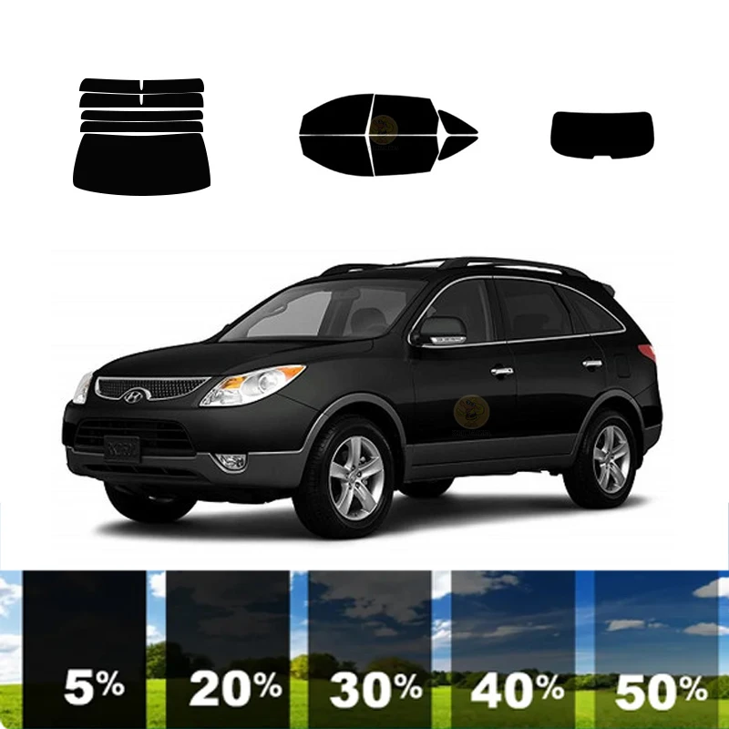 precut Removable Window Tint Film For Car 100% UVR 5%-70%VLT Heat Insulation Carbon ﻿For HYUNDAI VERACRUZ 4 DR SUV 2007-2012