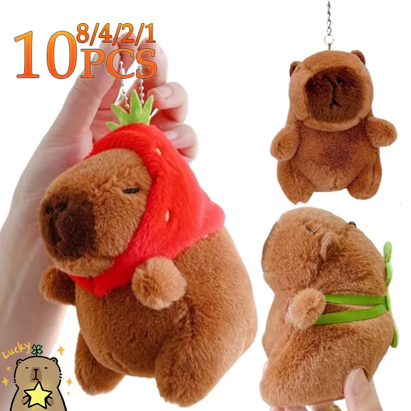 

1-10 шт., подвеска с рисунком капибары, плюшевая игрушка, кукла, сумка, подвесное украшение, милый брелок Kapila, кукла, настольная кукла, украшение, автомобильный кулон