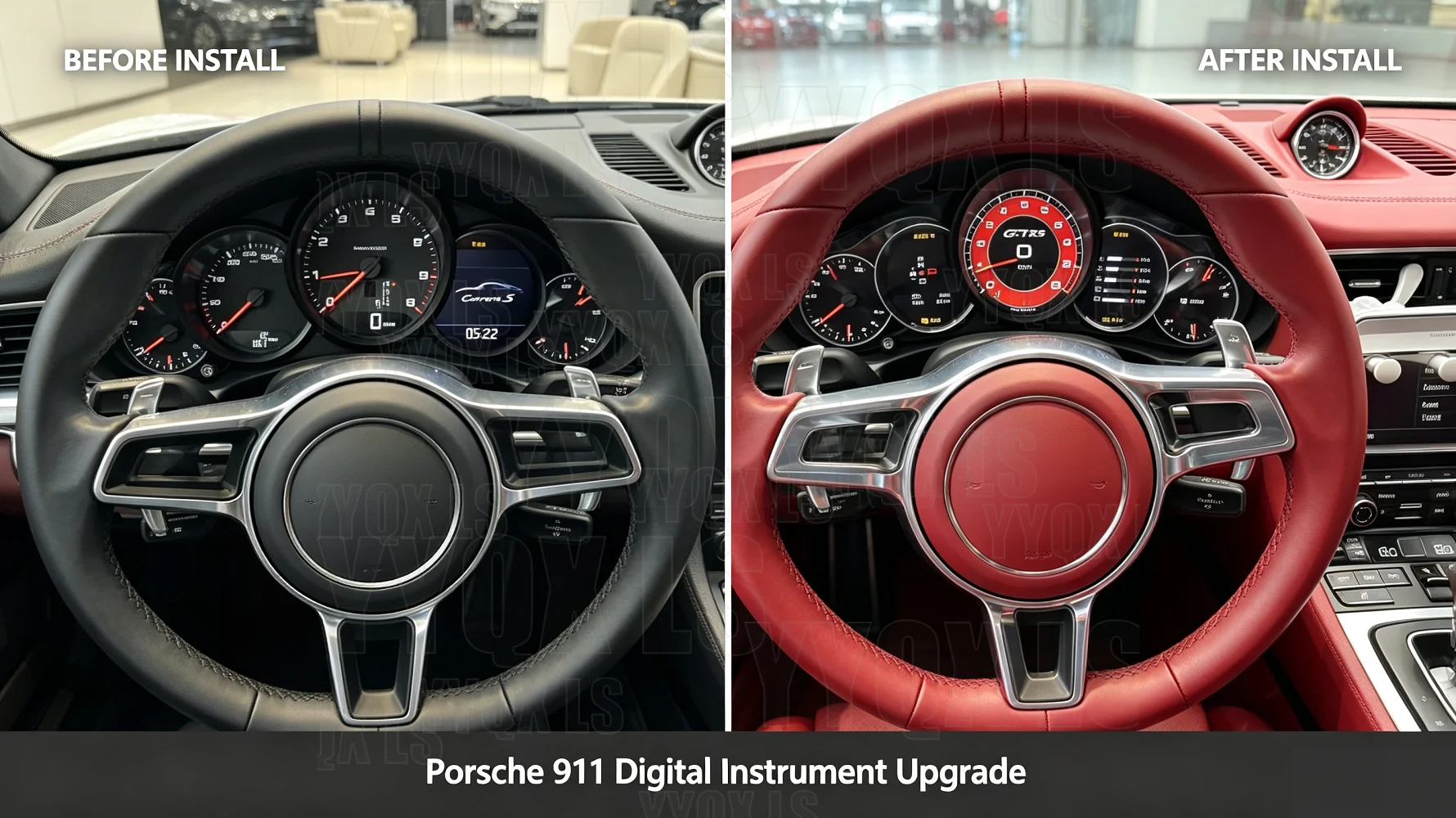 LCD Digital Dashboard Panel Clock For Porsche 911 2012-2019 GPS Speedometer Instrument Cluster GPS Navigation Virtual Cockpit