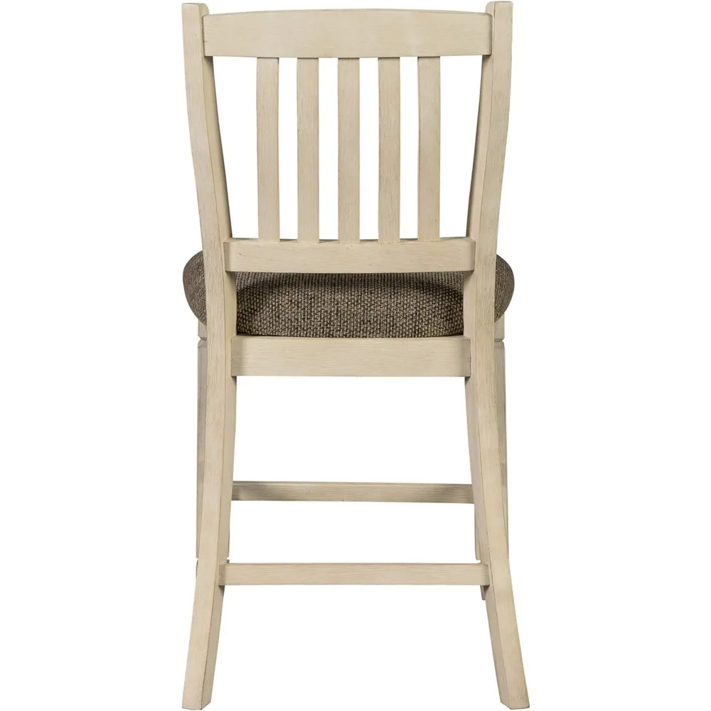 Bolanburg-Farmhouse Barstool, 2 Contagem Altura Contador, Antique Branco, 24"