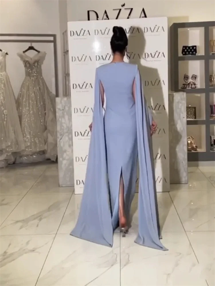 Vestidos de Noche elegantes con mangas tipo capa para mujer, vestidos de graduación árabes de sirena para madre de la novia, Vestido largo de graduación 2024