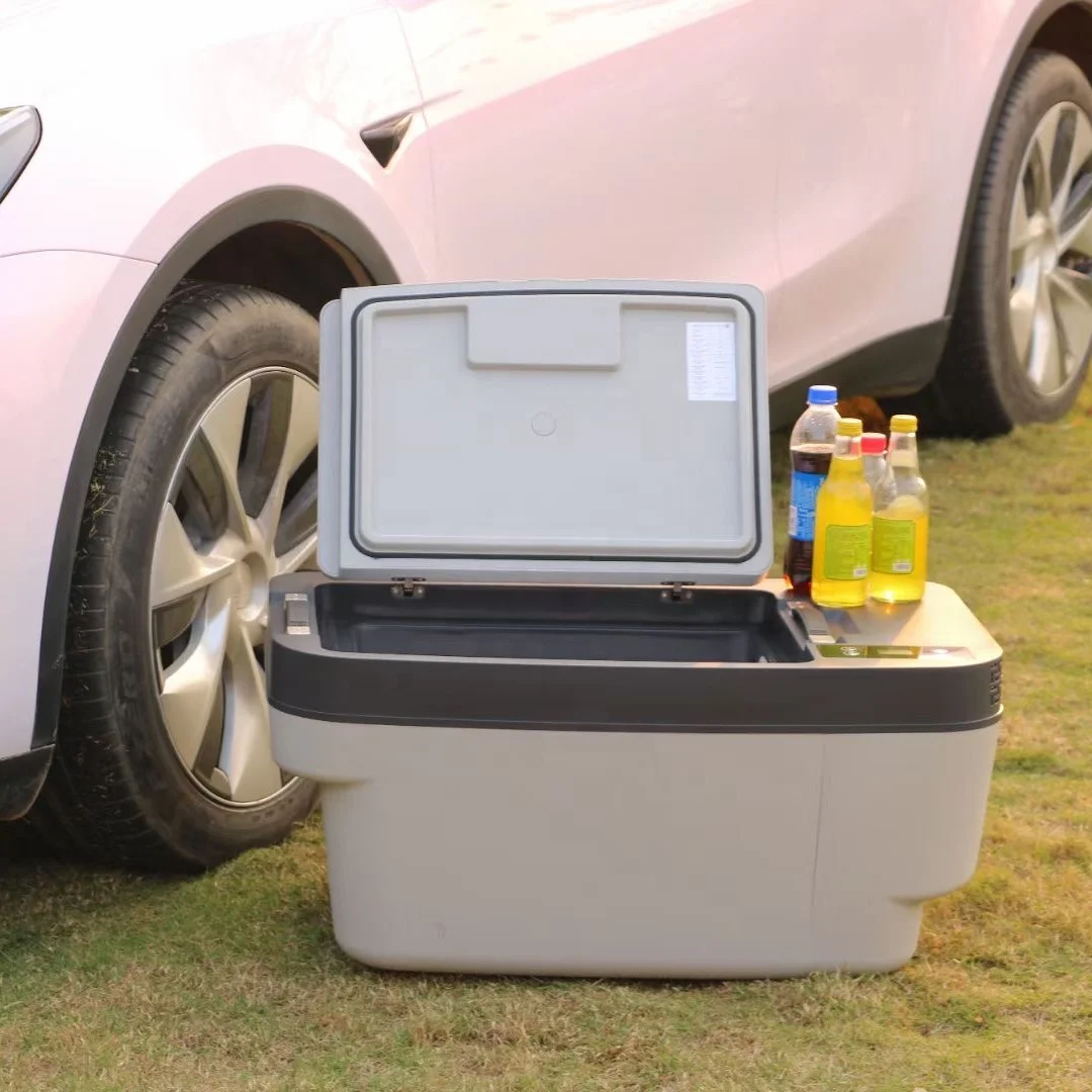 Refrigerador portátil para coche, nuevo diseño de 45W, 35L, 12V, 24V, con compresor, congelador para coche, frigoríficos de Camping para Tesla Model Y