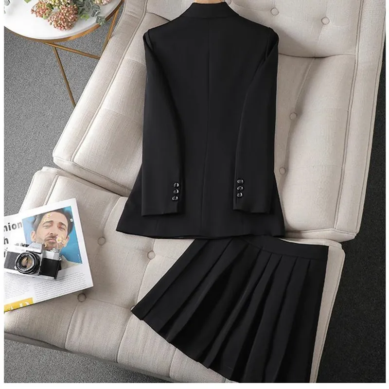 Green Suit Set 2025New Spring Autumn Longsleeved Suit Jacket Top+Skirt Fashion Slim Temperament Two-piece Clothing Setspant sets
