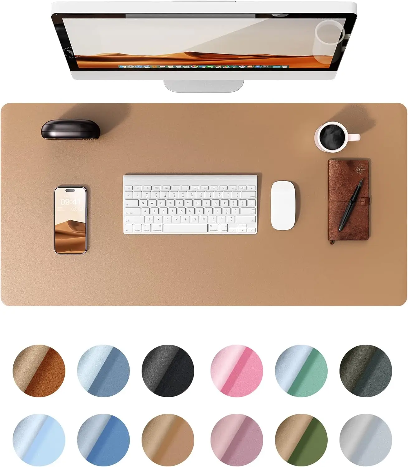 Leather Desk Mat | Computer Mat for Desk| Large Mouse Pad and Keyboard Mat | Desk Protector for Office