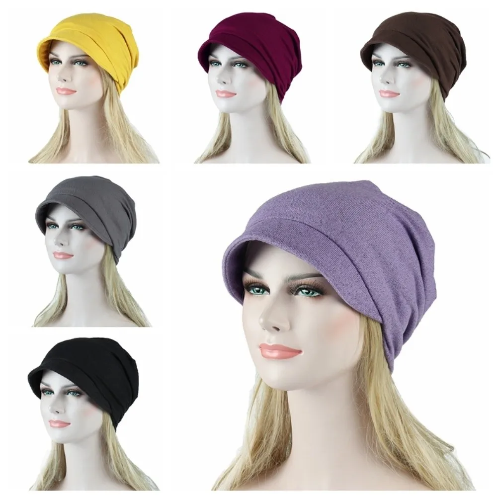 

Versatile Sun Protection Brimmed Basin Hat with Brim Lightweight Cancer Chemo Cap Breathable Soft Turban Hat Spring Season