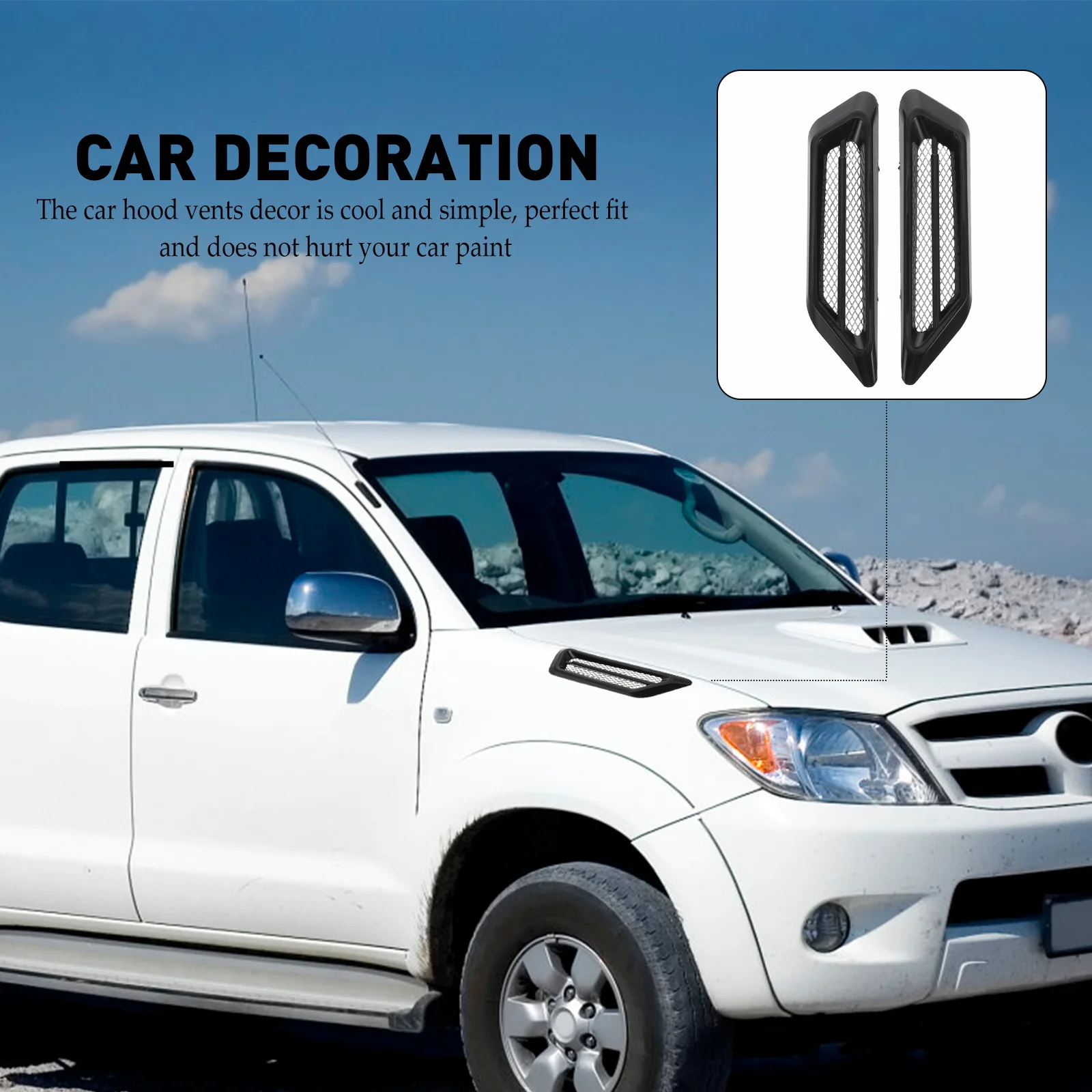 

Shark Air Flow Vent Decal ABS Material Car Decoration Side Sticker Auto Accessories Fits Most Cars Cool Simple Design