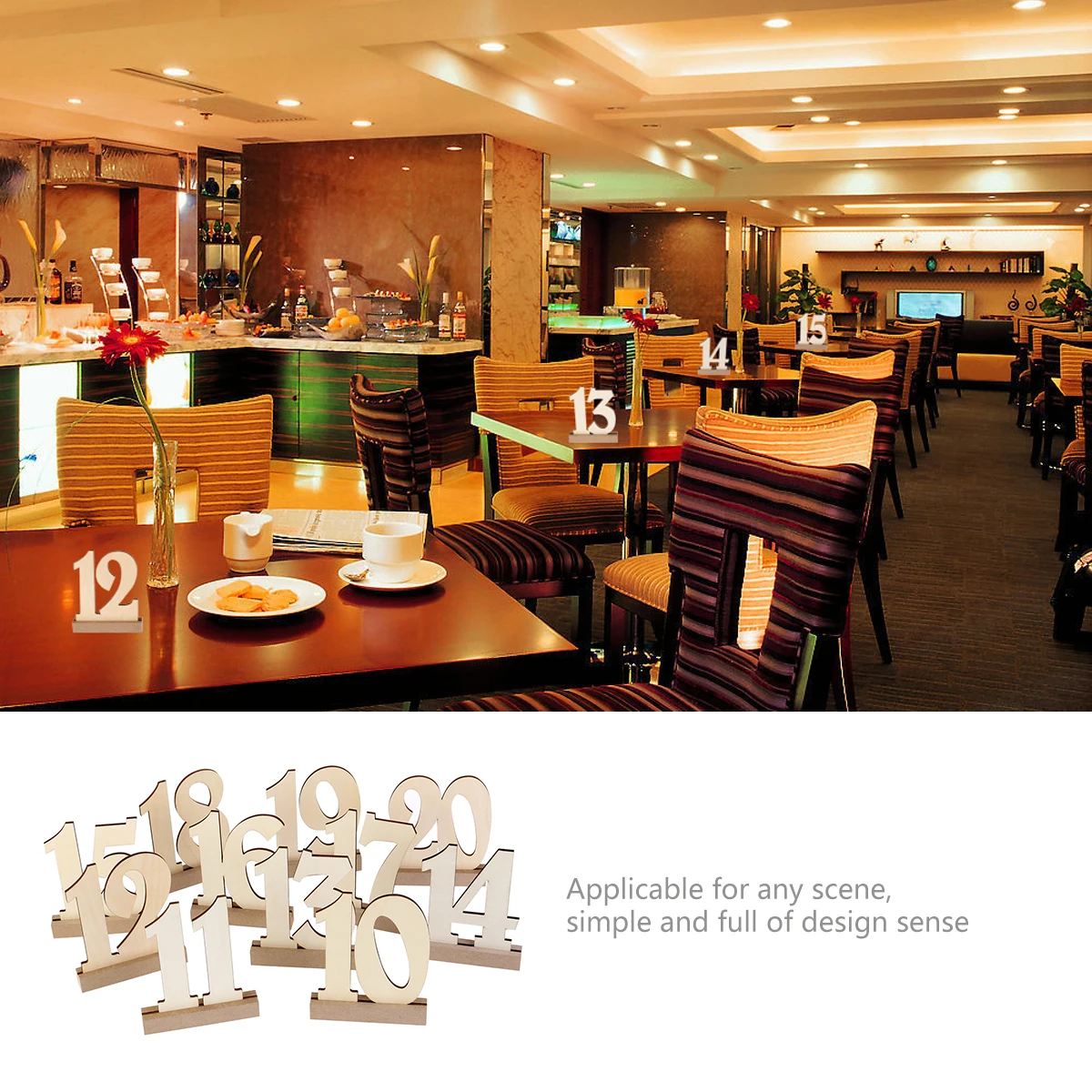 

20Pcs Wooden Table Stands 1-20 Numbered for Wedding Guest Tables Seating Marker with Support Base Table Numbers