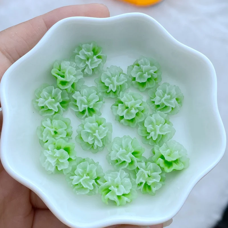 60Pcs New Cute Resin 13mm Mini Colorful Flower Series Flat Back Manicure Parts Embellishments For Hair Bows Accessories