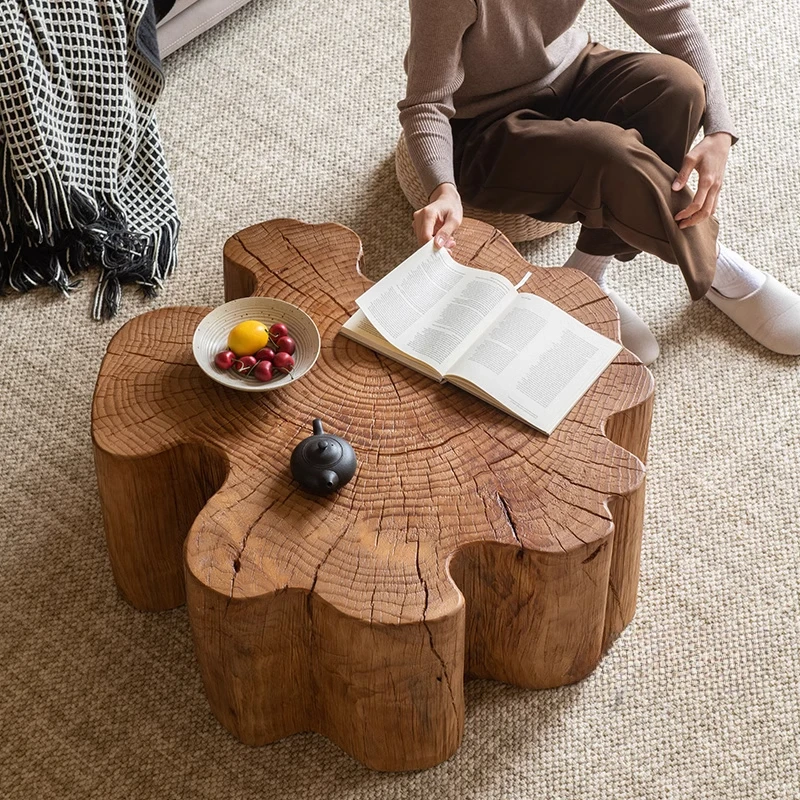

Nordic Side Table Soild Wood Coffee Table Small Design Minimalist Flower Shapes Coffee Table Mesa Auxiliar Postmodern Furniture