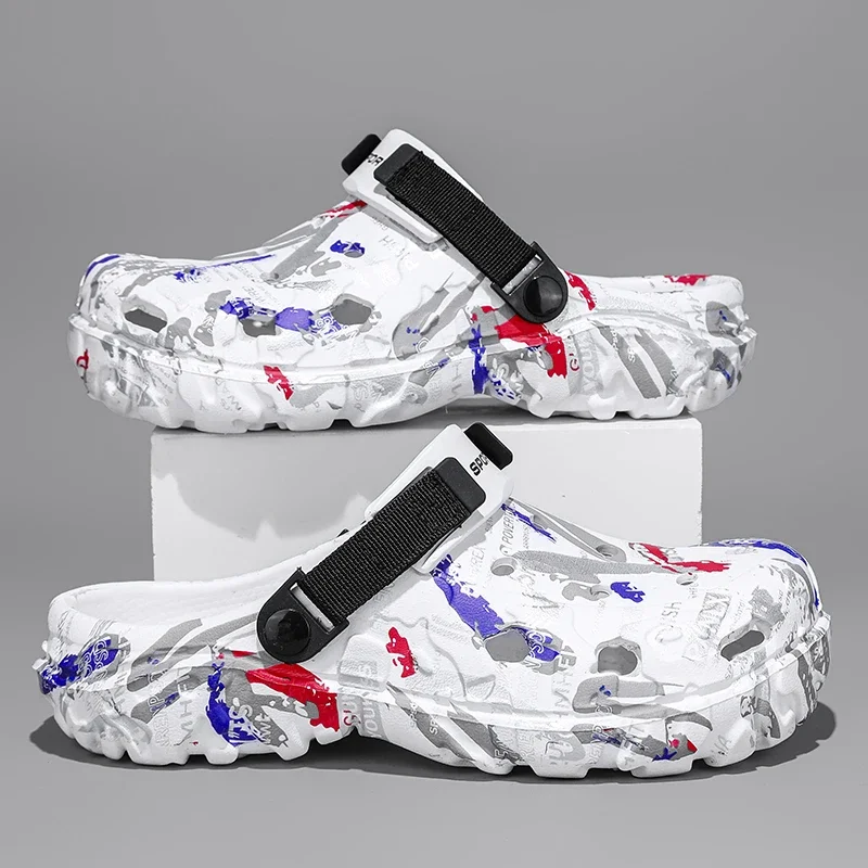 Summer New Men's Sandals, Home Garden Shoes, Outdoor Beach Slippers, Non-Slip and Comfortable Soft-Soled Sandals and Slippers view 3