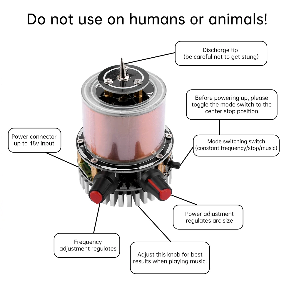 صاعق صناعي بلازما صغيرة ، مولد قوس لفائف تسلا الموسيقية ، إضاءة لاسلكية ، اتصال بلوتوث ، أداة تعليمية