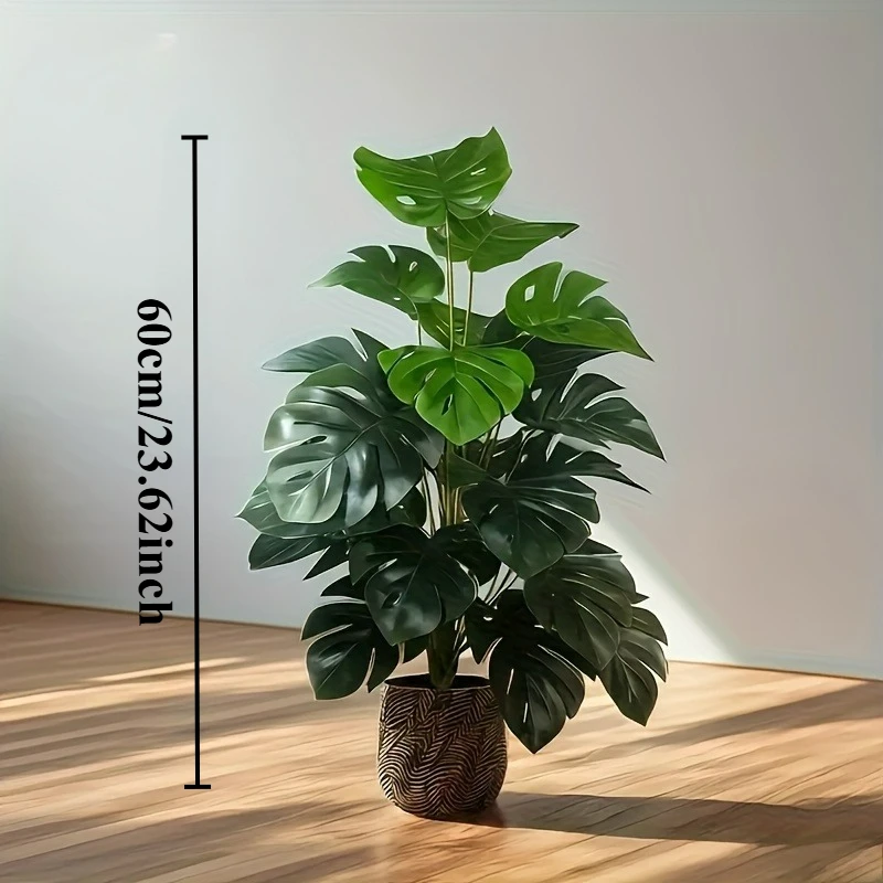 Künstliche Monstera-Palme, realistische grüne Kunstpflanze für Zuhause, Büro, Hochzeit, Weihnachten, ohne Blumentöpfe