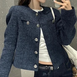 Small fragrance short coat women's early autumn new retro socialite temperament advanced design slim long-sleeved top