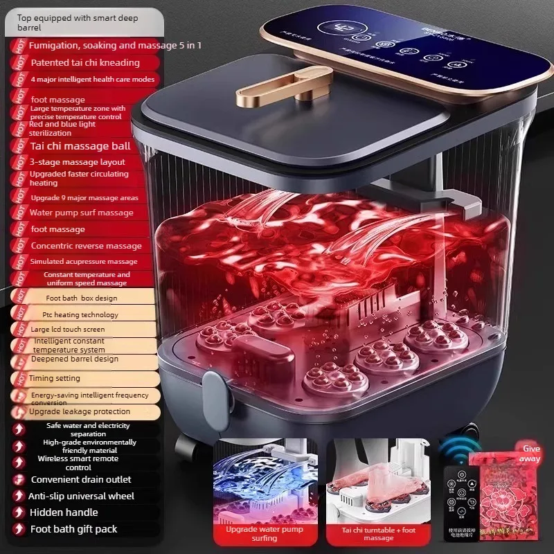 

Home Spa Foot Bath Basin Electric with Heating and Constant Temperature Fully Automatic Massage Foot Bath with Remote Control