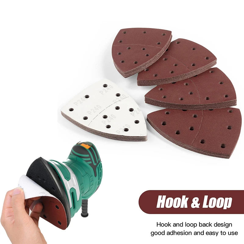 10/20/50 PCS Self-adhesive Sandpaper Triangle Hook Loop Sanding Disc Abrasive Sander Sand Paper Tools For Polishing 40-320 Grit