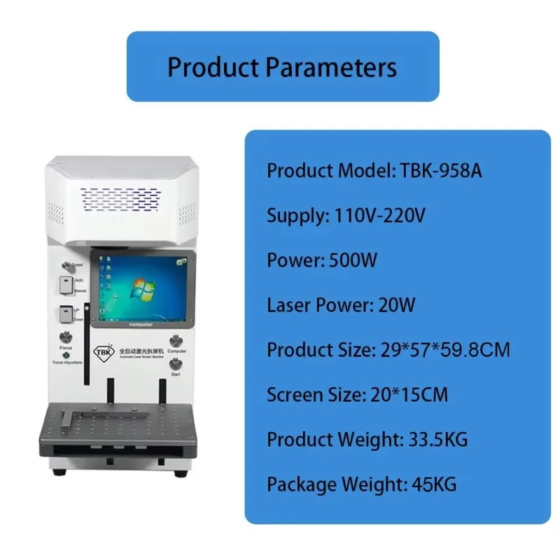 

Совершенно новая легкая модель гравировально-маркировочной машины TBK 958A с сенсорным экраном для ремонта мобильных телефонов.