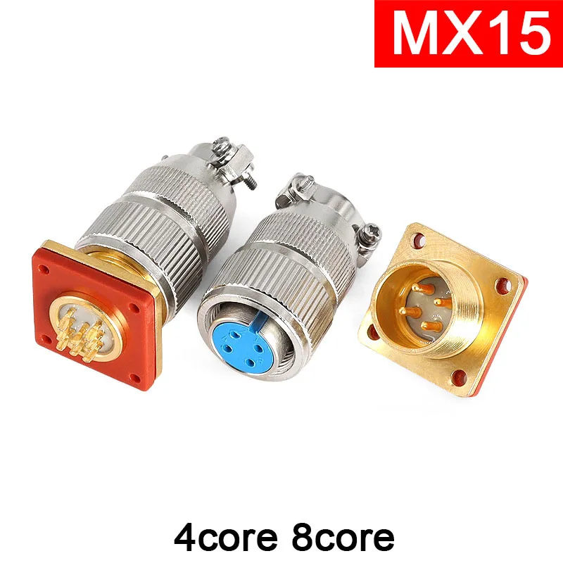 

Airtight Sealed Aviation Plug MX15-4 8 Core Glass Sintered Socket Vacuum Connector 4Pin 8pin 4core 8core MX15-8